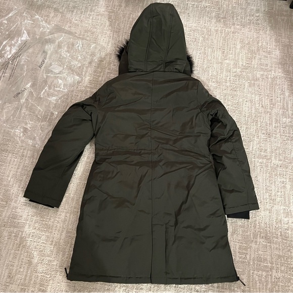 Sam Edelman faux fur olive green parka NEW - Picture 9 of 9